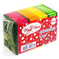 Губка д/посуды 9*6*3,5см 4шт МАКСИ MAGIC HOME